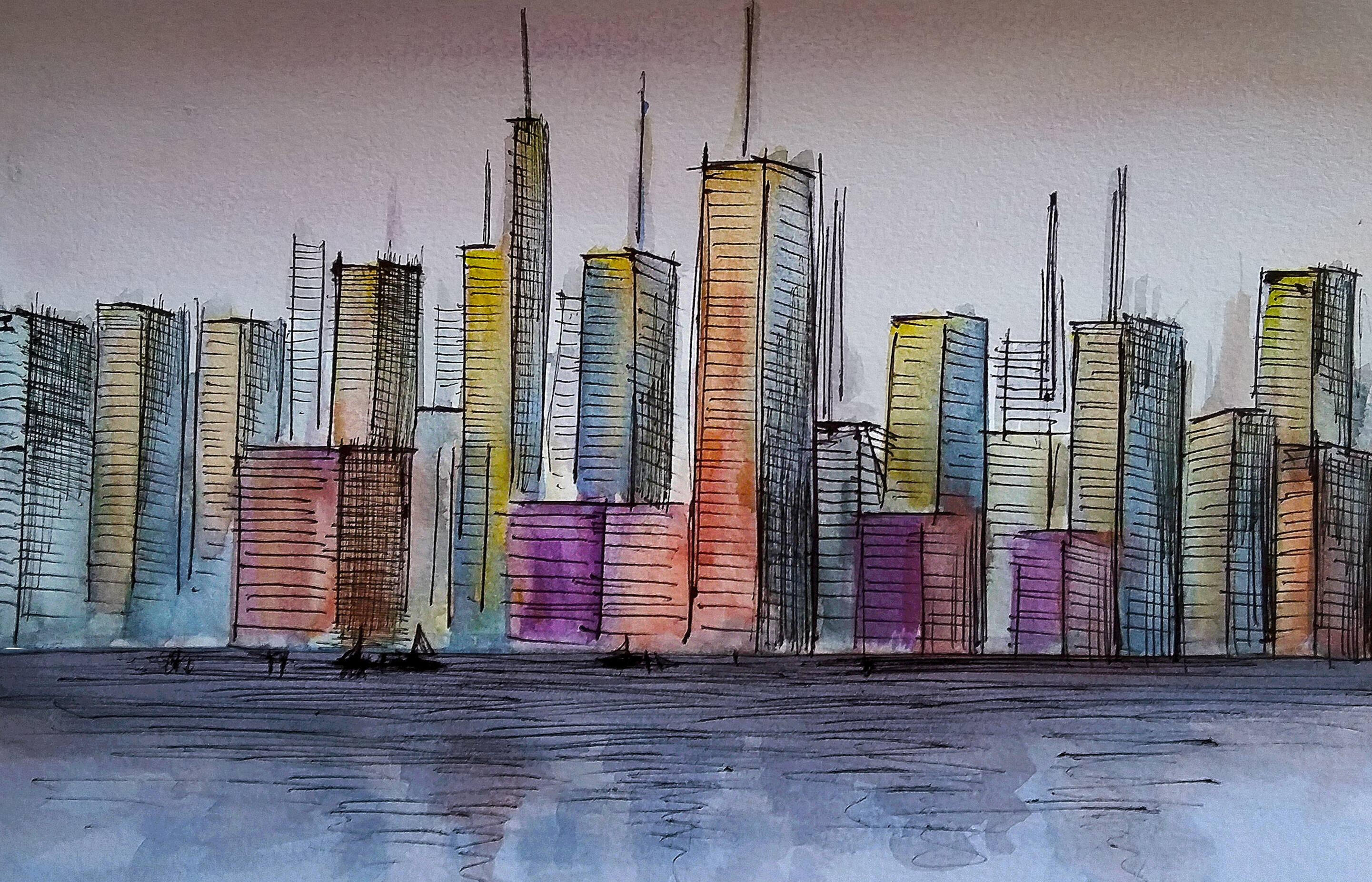 Untitled, Pencil and watercolour on paper, 29.7x21cm