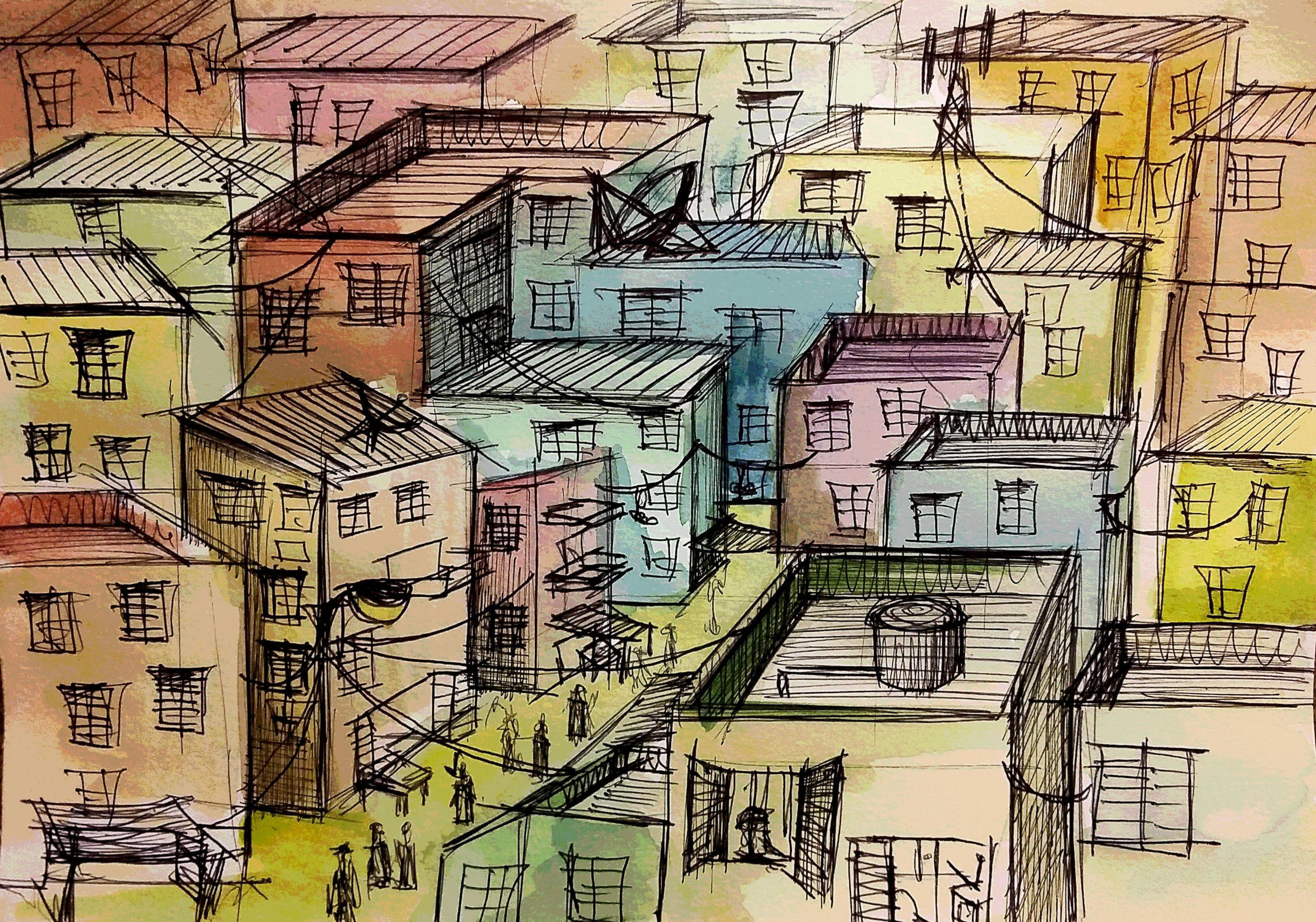 Untitled, Pencil and watercolour on paper, 29.7x21cm