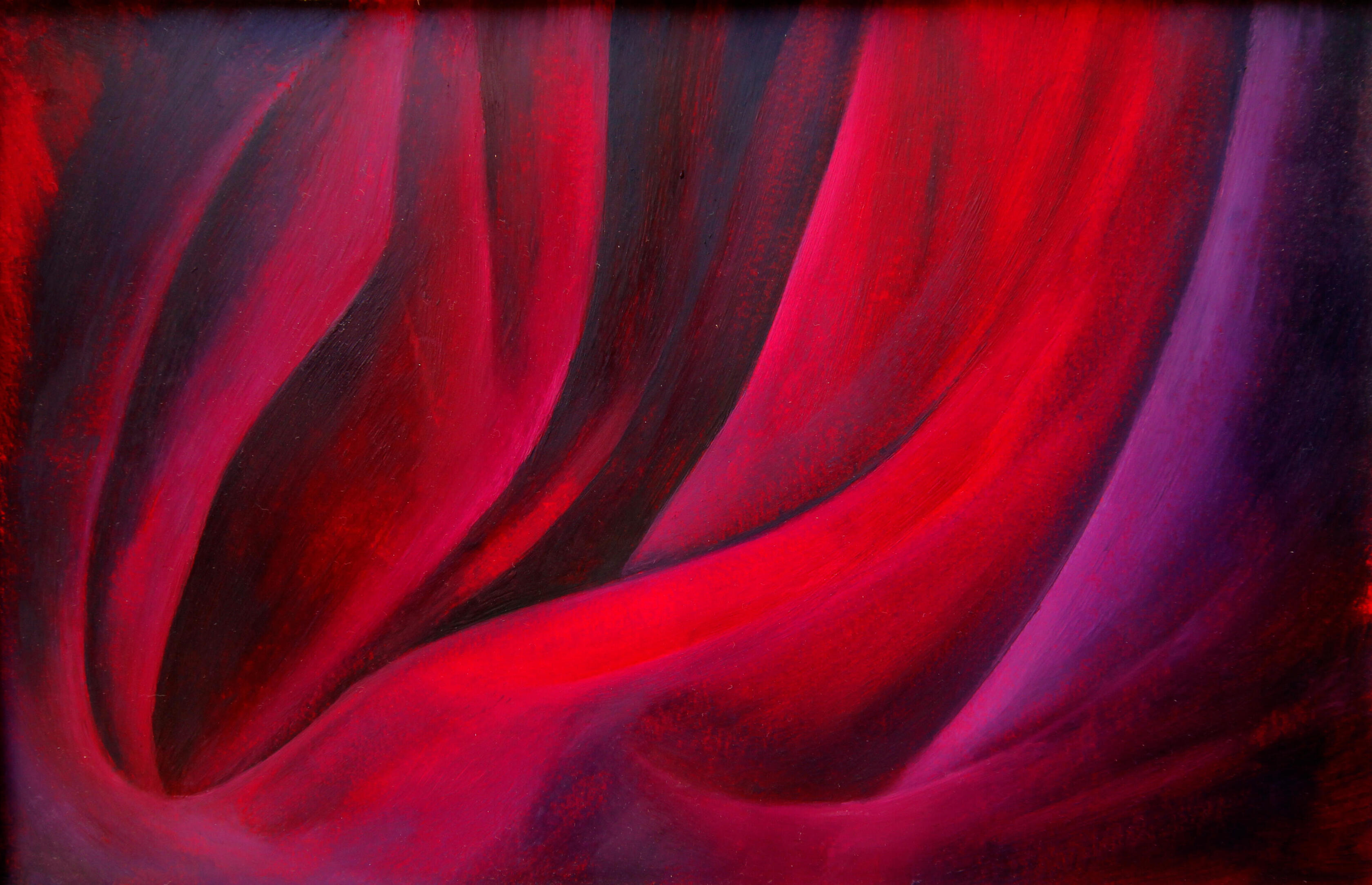 Satin rouge Oil on paper 21.0x29.7cm