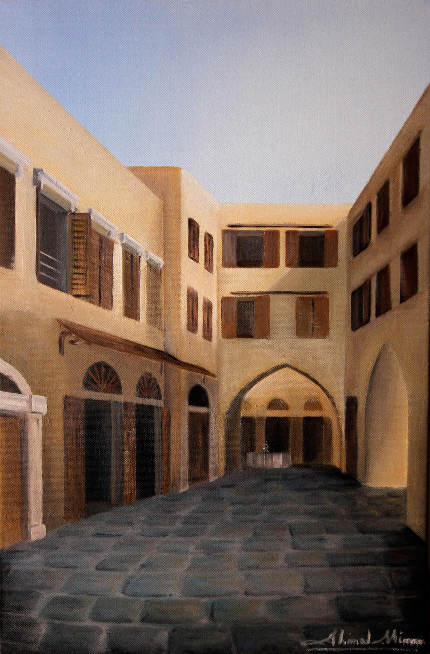Study for a Mamluk City Centre, Oil on canvas, 40x20cm